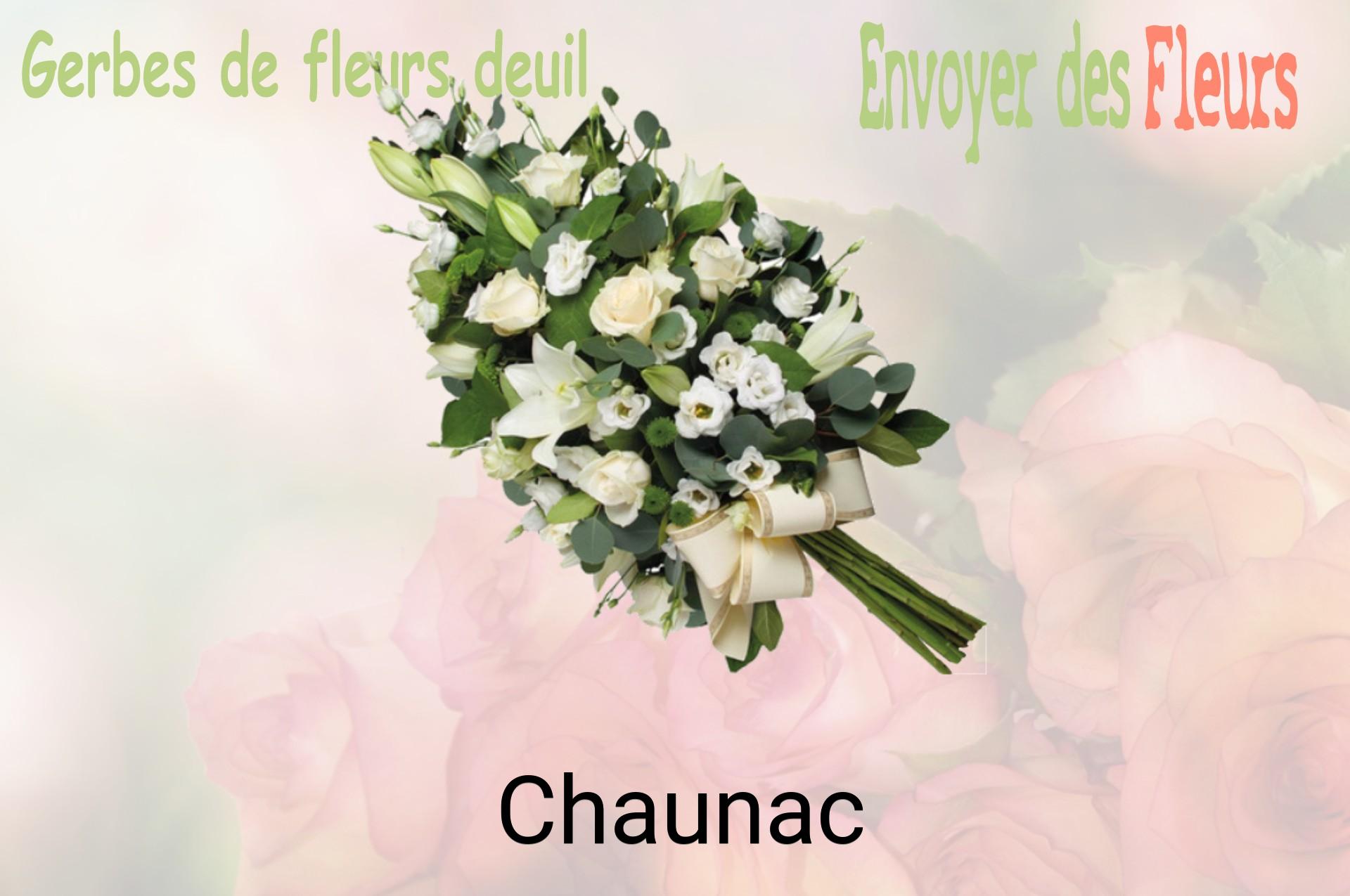 Gerbe de fleurs de deuil livrée à Chaunac